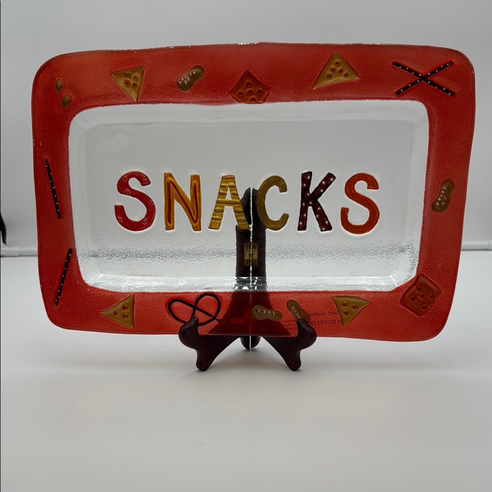 SNACKS" serving platter designed by Lori Siebert for Silvestr